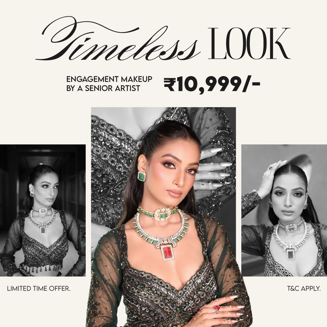 timeless look engagement makeup by senior artist